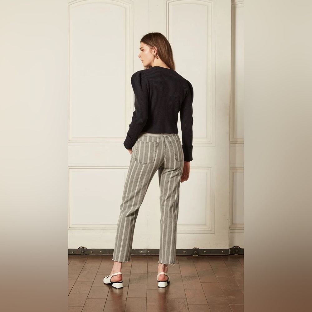 Boyish Tommy Jeans in Devil Is A Woman Gray Striped Cropped Straight, Size 28 - Picture 2 of 16